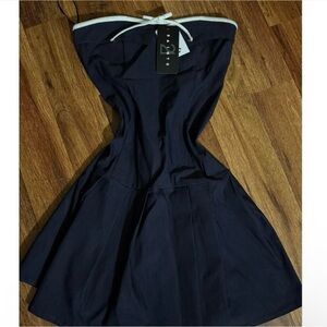 Navy Saint Saints strapless dress